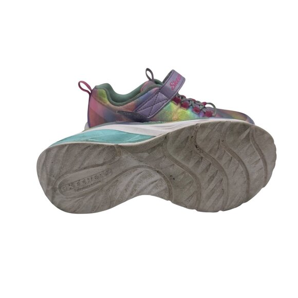 Skechers Kids Coastline Rainbow Colorful Light-Up Sneakers Size 1 - Picture 6 of 6